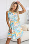 Blue Summer Dress with Colourful Waves – Victoria Trapeze
