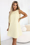 Butter Yellow Sleeveless Trapeze Dress with Belt – Victoria