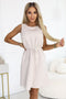 Beige Sleeveless Trapeze Dress with Belt – Victoria