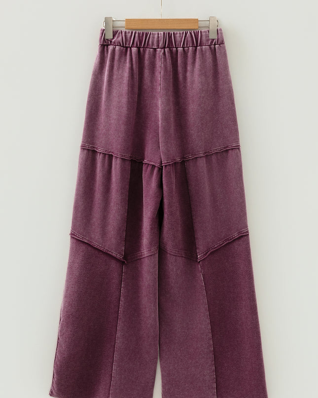 Ashleigh Blue Careys Tiered Wide Leg Patchwork Drawstring Pants