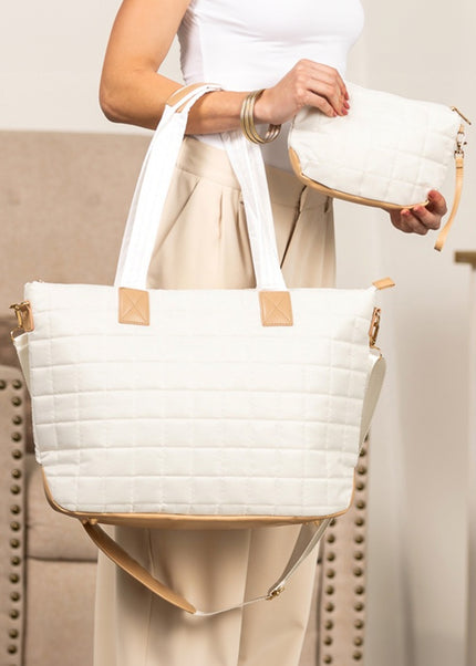 2-Piece Tote Bag and Clutch Set