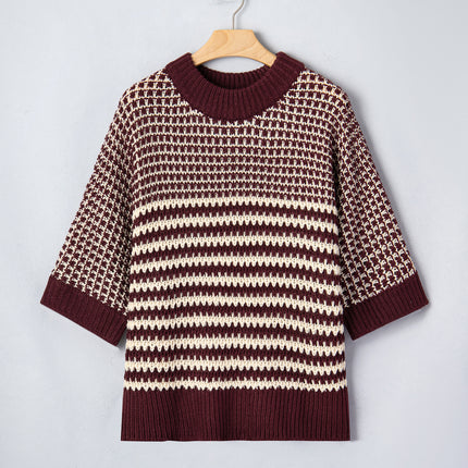 Red 3/4 Draped Sleeve Slouchy Sweater