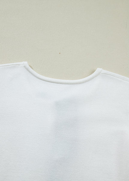 White Knitted Leopard Ruffle Patchwork Button Down Cropped Cardigan