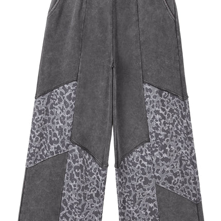 Leopard Patchwork Coffee Loose Pants