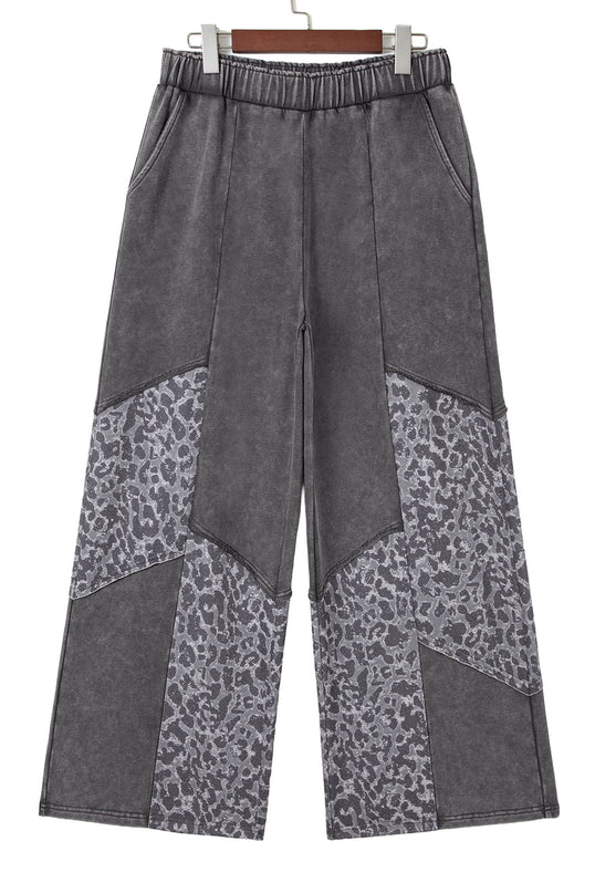 Leopard Patchwork Coffee Loose Pants