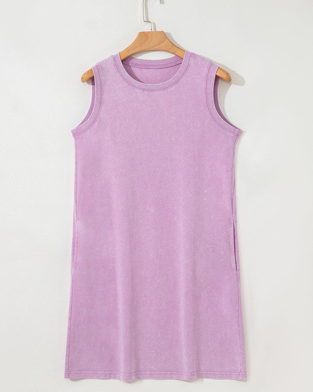 Sea Green Tank Mini Dress with Pockets