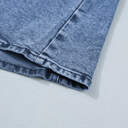 Ashleigh Blue Buttoned Front Slit Denim Vest