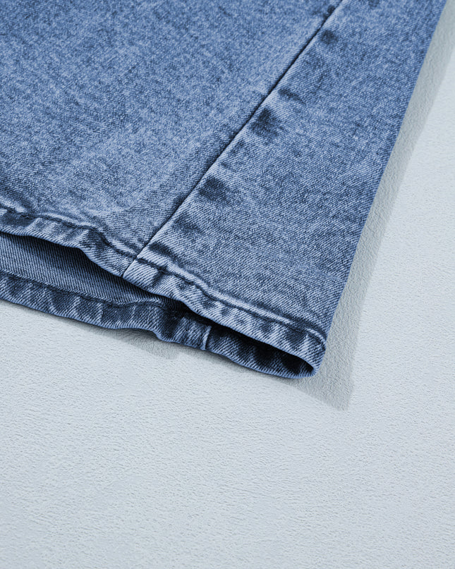 Ashleigh Blue Buttoned Front Slit Denim Vest