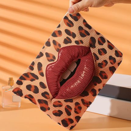 Leopard Lip Print Makeup Bag