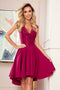 Burgundy Dress with Lace Back Detail – Patricia