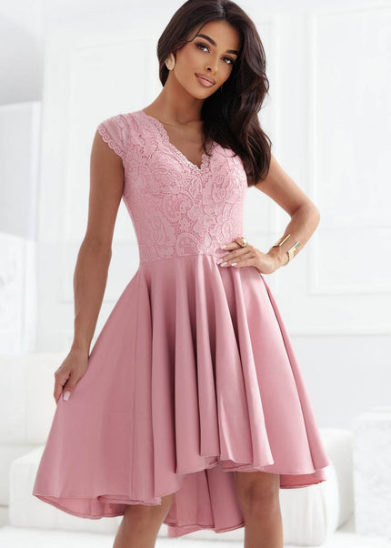 Powder Pink Dress with Lace Back Detail – Patricia