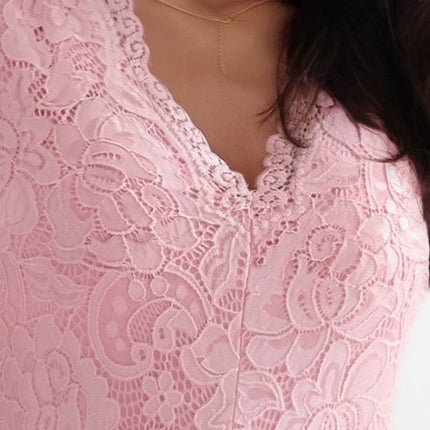 Powder Pink Dress with Lace Back Detail – Patricia