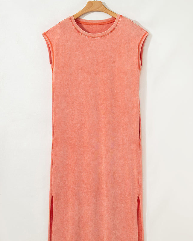 Carrot Pocketed T-shirt Long Dress