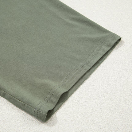 Laurel Green Solid Color Oversize Tee Tie Wrap Mini Skort 2pcs Set