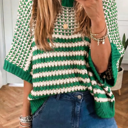 Red 3/4 Draped Sleeve Slouchy Sweater