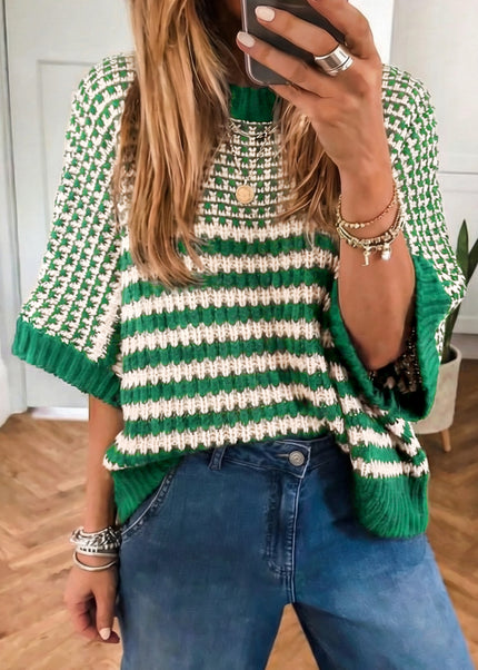 Red 3/4 Draped Sleeve Slouchy Sweater