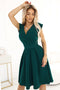348-11 SCARLETT - flared dress with a neckline - green