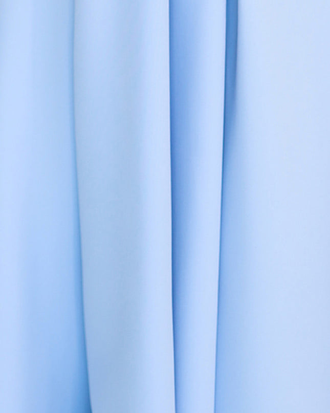 348-12 SCARLETT - flared midi dress with envelope neckline and belt - light blue