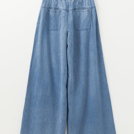 Button Fly Waist Wide Leg Jeans