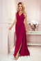 Burgundy Long Dress with Tie – Justine