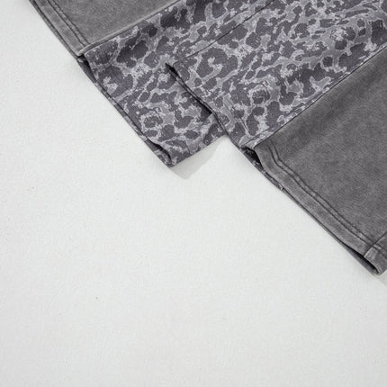 Leopard Patchwork Coffee Loose Pants