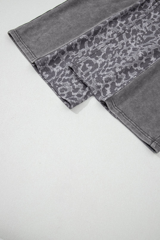Leopard Patchwork Coffee Loose Pants