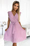 Pleated Dirty Pink Dress with Frills – Polina