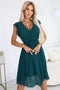 Green Pleated Dress with Ruffles – Polina