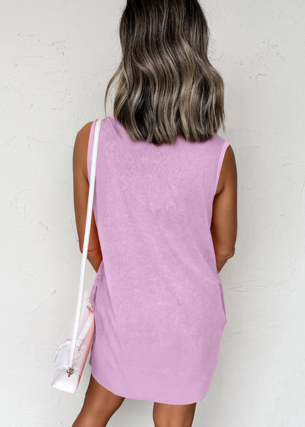 Sea Green Tank Mini Dress with Pockets