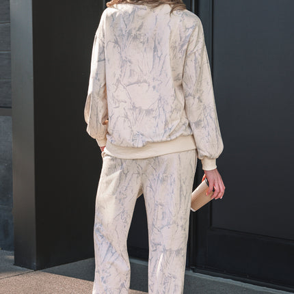 Khaki Camo Print Jogger Pants Set