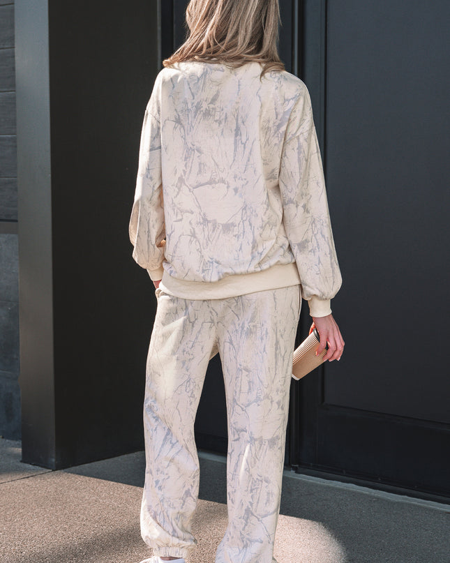 Khaki Camo Print Jogger Pants Set