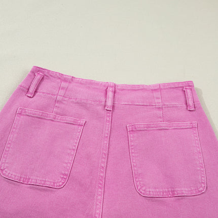 Mist 2-Button High Waist Flared Bottom Jeans