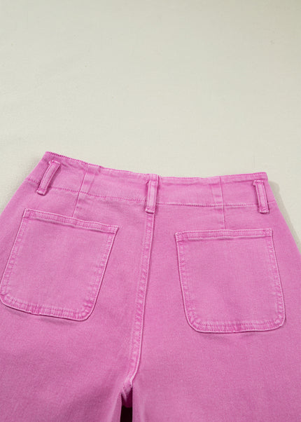 Mist 2-Button High Waist Flared Bottom Jeans