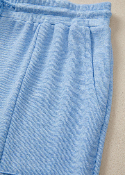 Beau Blue Cap Sleeve Matching Top and Jogger Pants Set