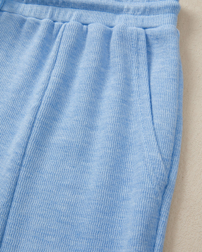 Beau Blue Cap Sleeve Matching Top and Jogger Pants Set