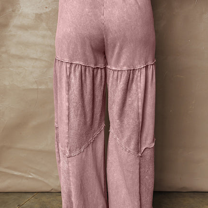 Careys Tiered Wide Leg Patchwork Drawstring Pants