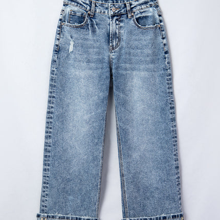 Ashleigh Blue Cuffed Straight Loose Jeans