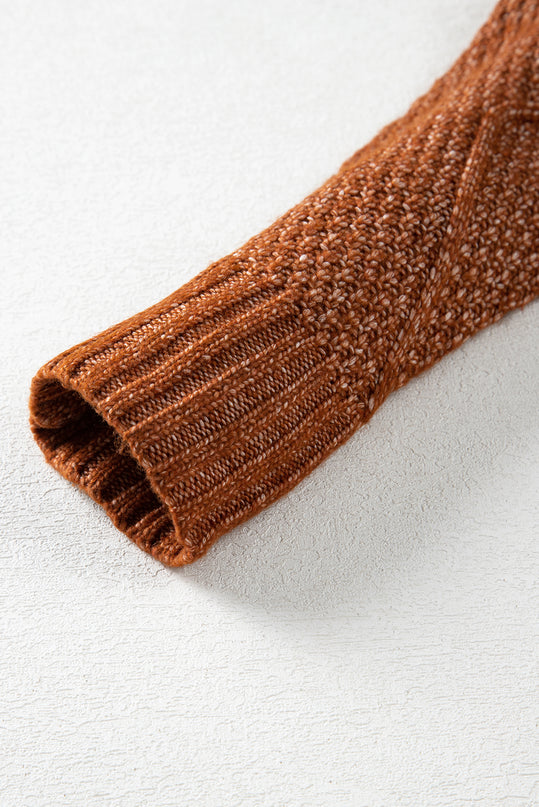 Cable Knit Drop Shoulder Sweater Dress