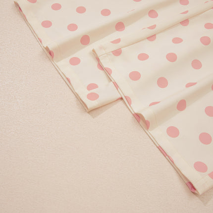 White Polka Dot Print Patched Pocket Loose Pants