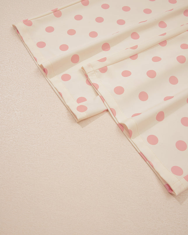White Polka Dot Print Patched Pocket Loose Pants