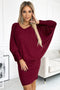 Burgundy Glitter Dress with Neckline – Bat