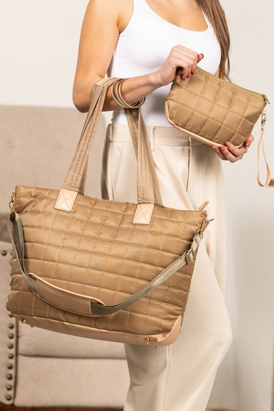 2-Piece Tote Bag and Clutch Set