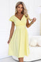 Butter Yellow Short Sleeve Dress with Neckline – Matilde
