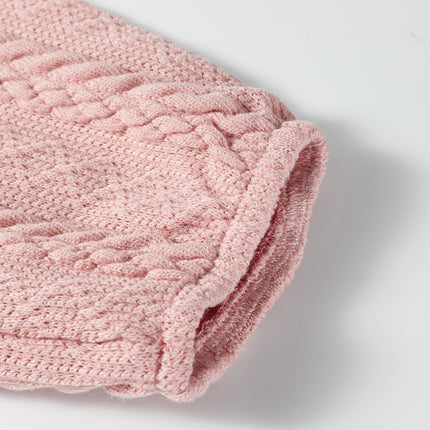 Gossamer Pink Cable Knit V Neck Cardigan Shorts Set