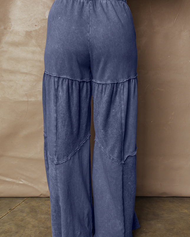 Ashleigh Blue Careys Tiered Wide Leg Patchwork Drawstring Pants