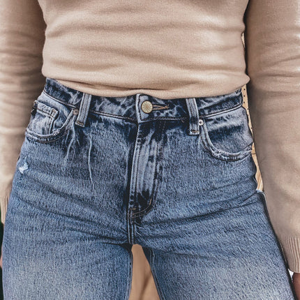 Ashleigh Blue Cuffed Straight Loose Jeans