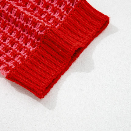 Red 3/4 Draped Sleeve Slouchy Sweater