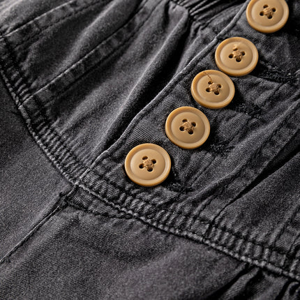 Button Fly Waist Wide Leg Jeans