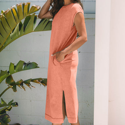Carrot Pocketed T-shirt Long Dress