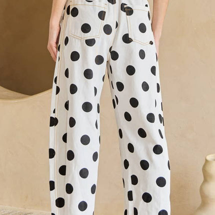 Sky Blue Polka Dot Bow Jeans